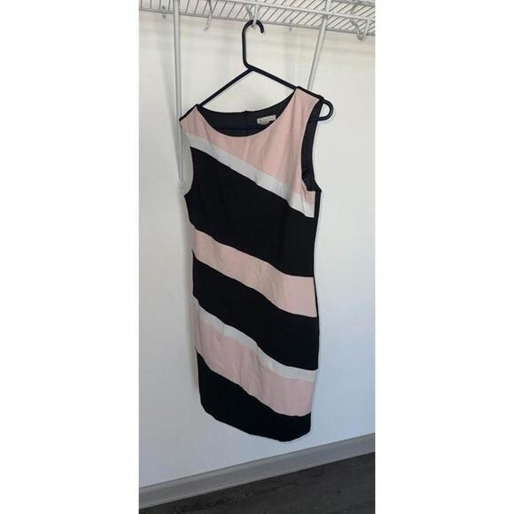 Dresses & Skirts - db established 1962 Black Pink White Striped Sleeveless Dress Size 14